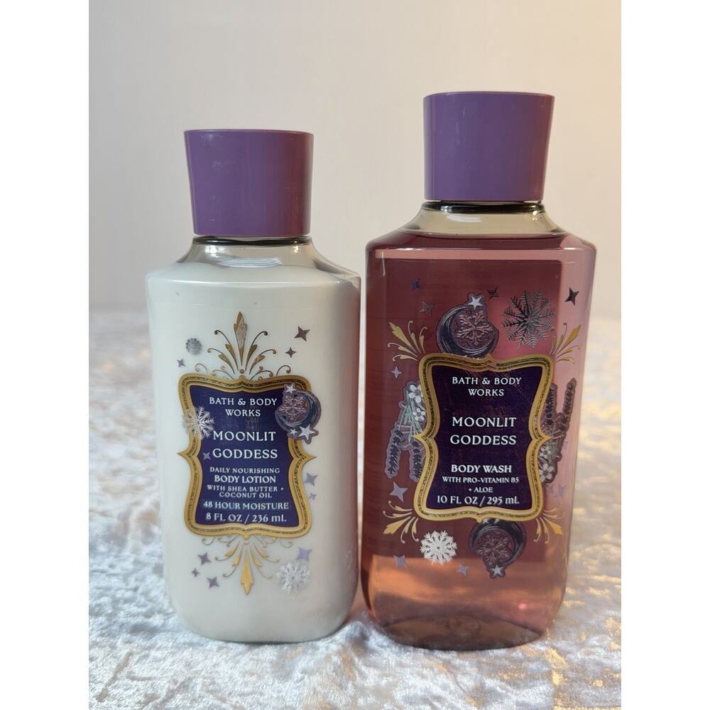 Bath Body Works Moonlit Goddess Set Lotion Body Wash Lavender Vanilla Duo